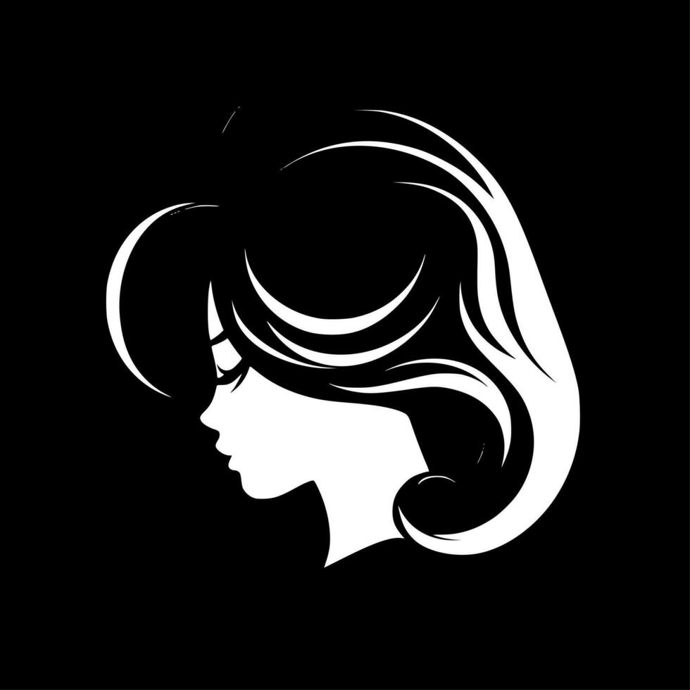 cabelo, minimalista e simples silhueta - vetor ilustração