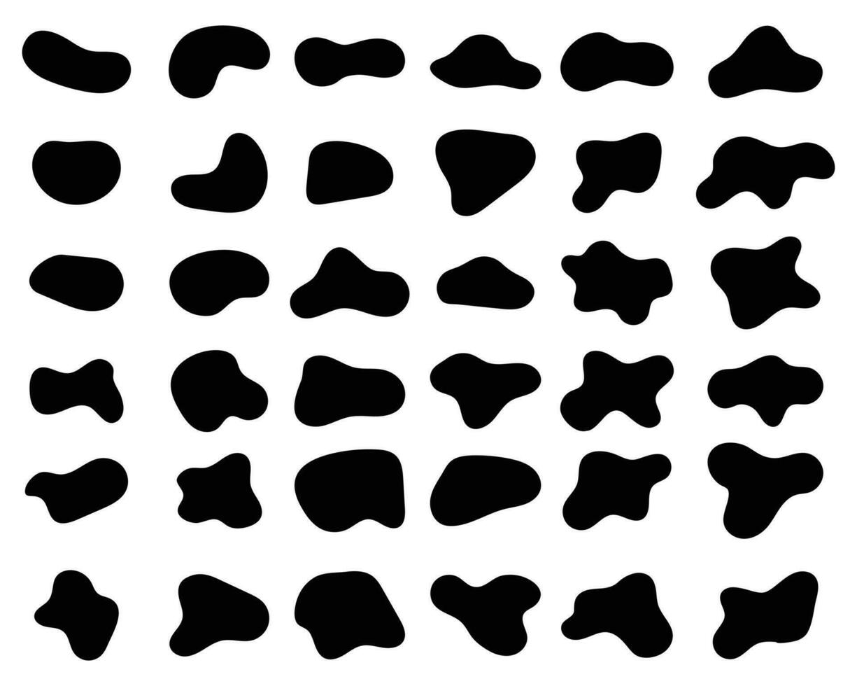 abstrato orgânico forma. moderno mancha forma. líquido básico formas. orgânico ameba blob forma abstrato colorida vetor ilustração. básico manchas geométrico, isolado elementos em branco fundo