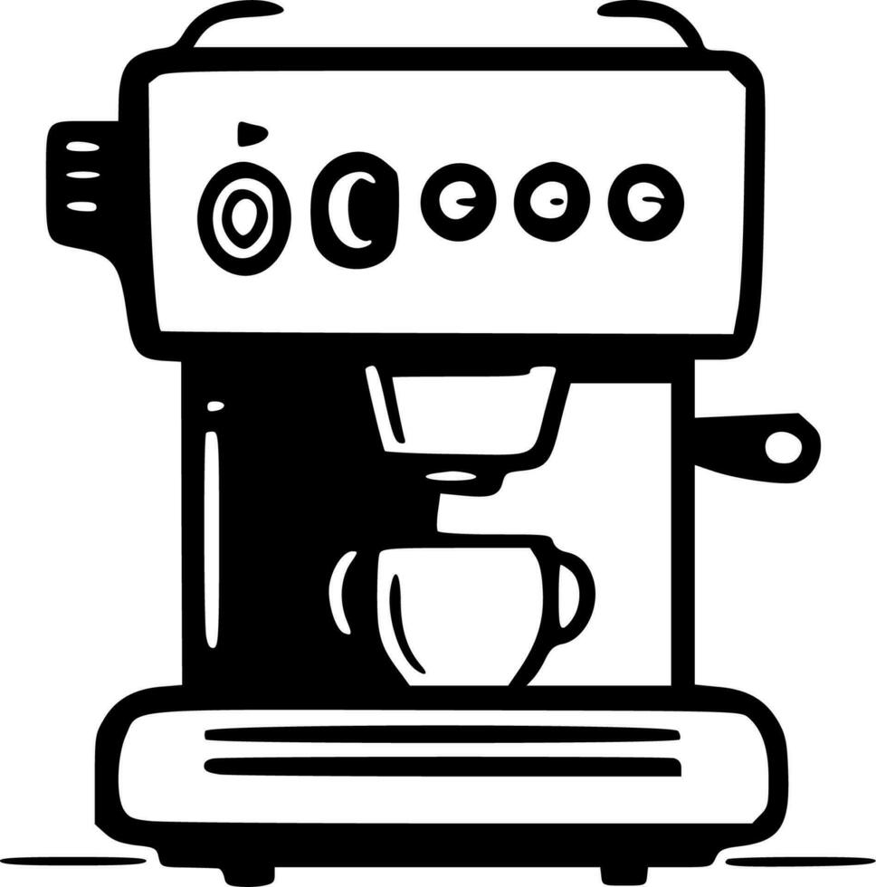 café, Preto e branco vetor ilustração