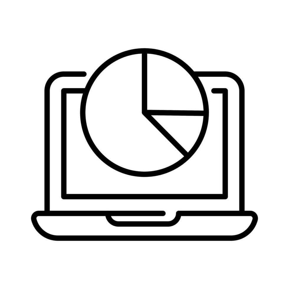 torta gráfico em computador portátil mostrando vetor Projeto do o negócio gráfico dentro moderno estilo