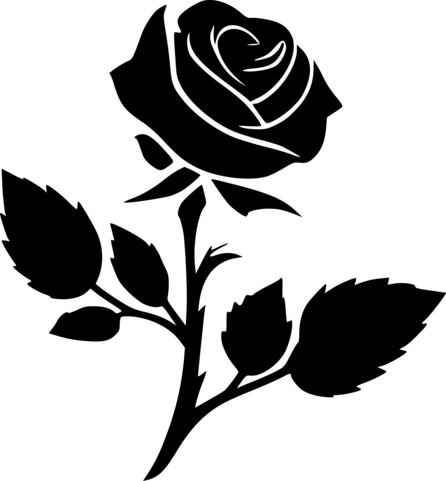 rosa - Preto e branco isolado ícone - vetor ilustração