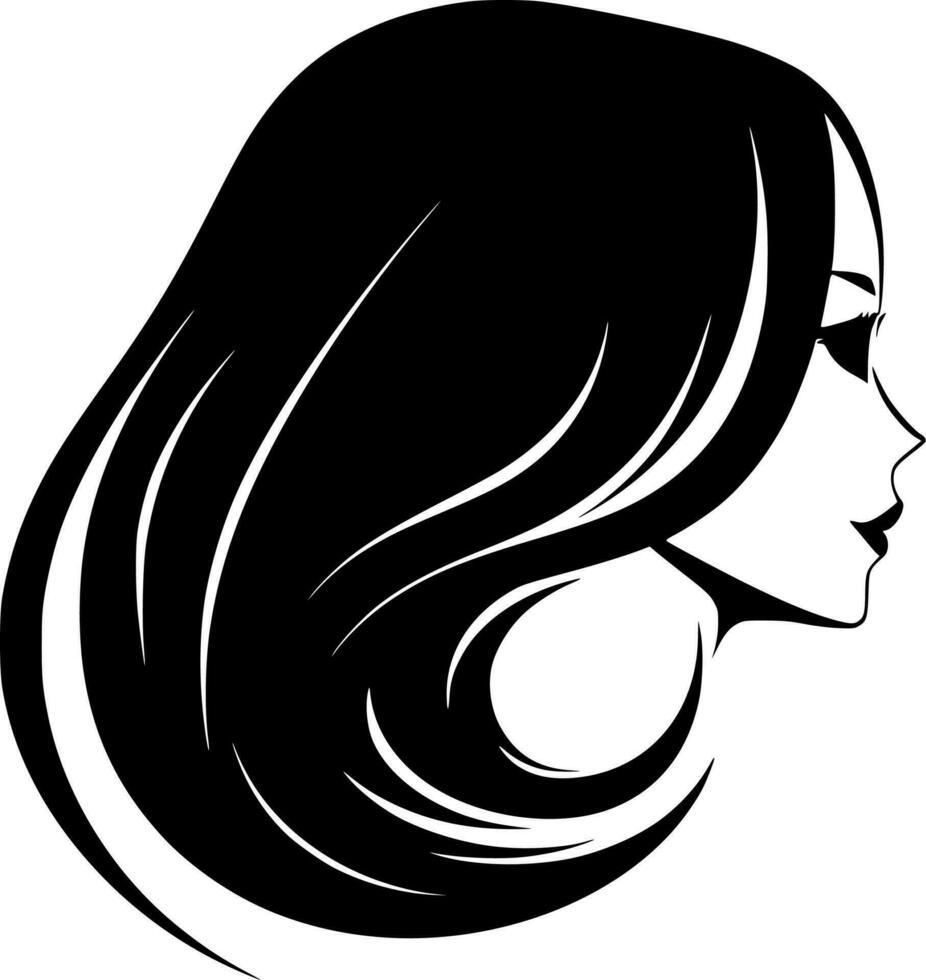 cabelo, minimalista e simples silhueta - vetor ilustração