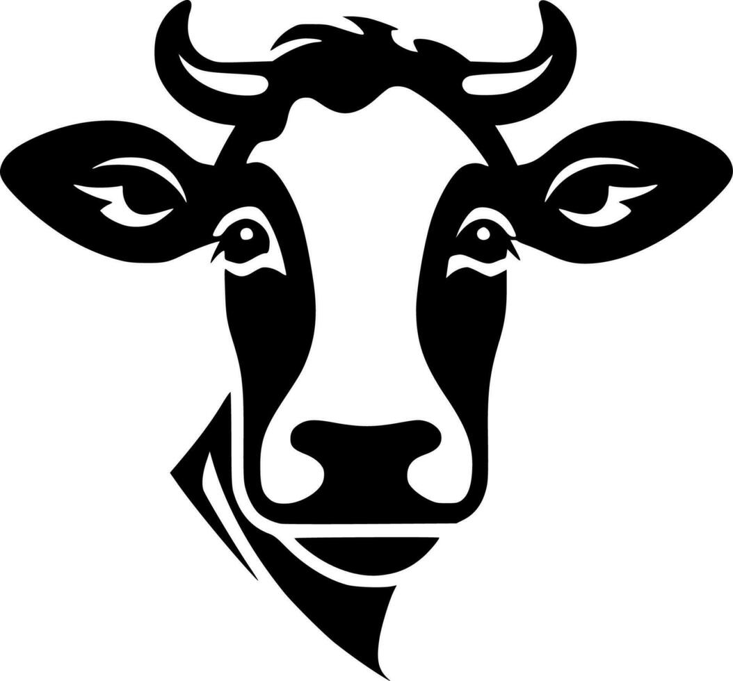 vaca, Preto e branco vetor ilustração