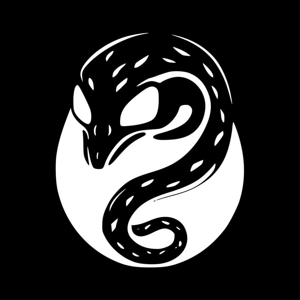 serpente - Preto e branco isolado ícone - vetor ilustração