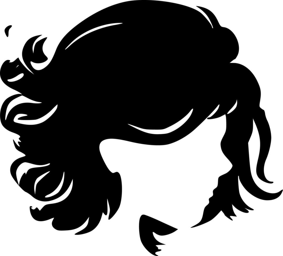 cabelo, Preto e branco vetor ilustração