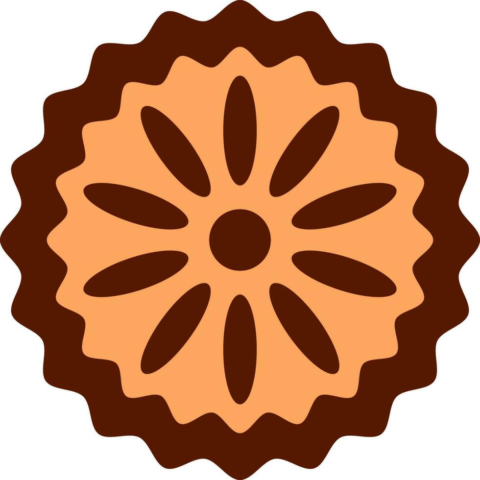 isolado floral torta ícone dentro Castanho cor. vetor