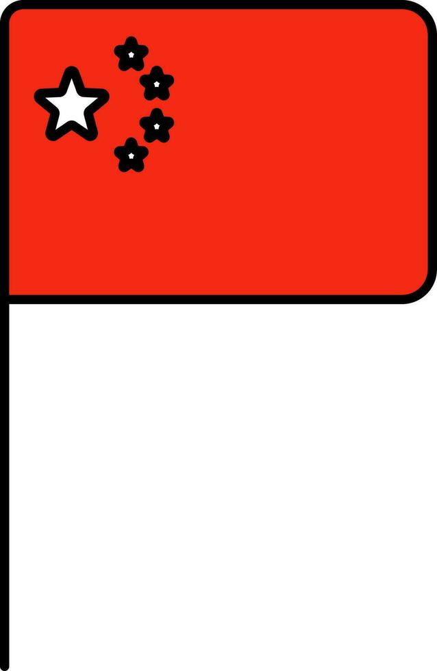 ilustração do chinês bandeira ícone dentro plano estilo. vetor