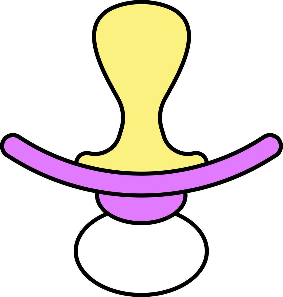 Rosa e amarelo ilustração do chupeta plano ícone. vetor