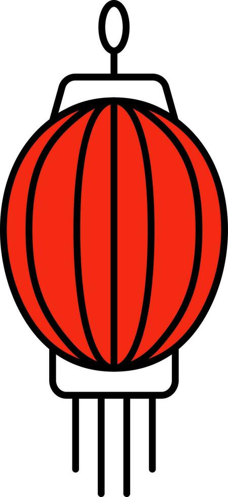 vermelho e branco chinês lanterna plano ícone. vetor