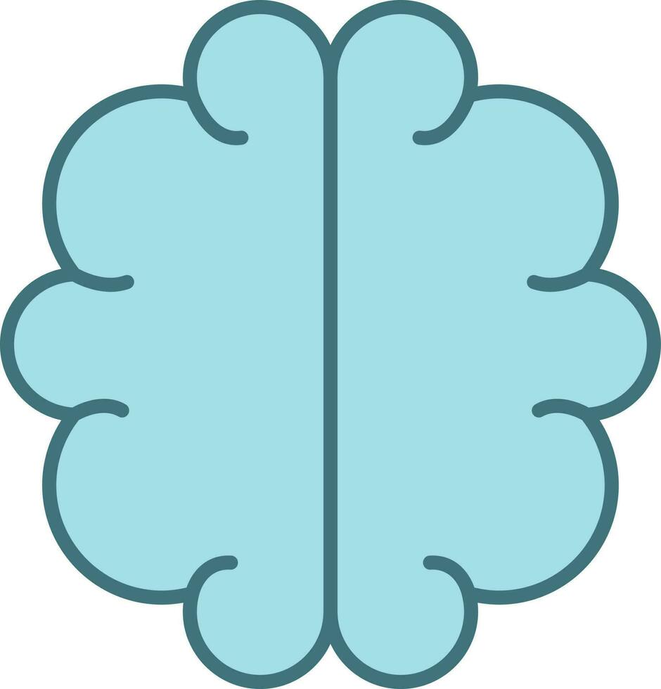 plano estilo cérebro ícone ou símbolo dentro azul cor. vetor