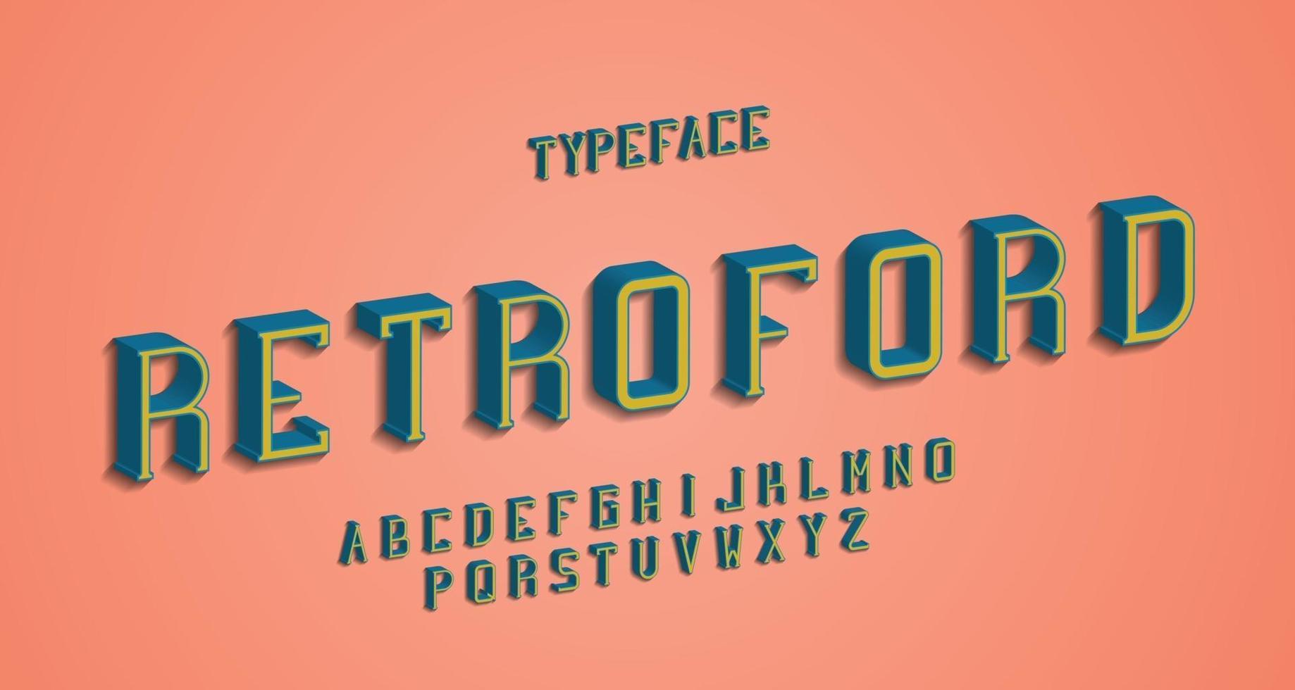 fonte alfabeto serif retro vintage vetor