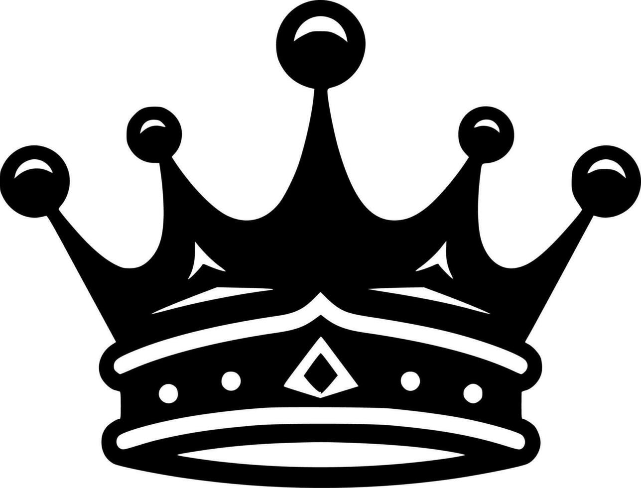 coroa - Preto e branco isolado ícone - vetor ilustração