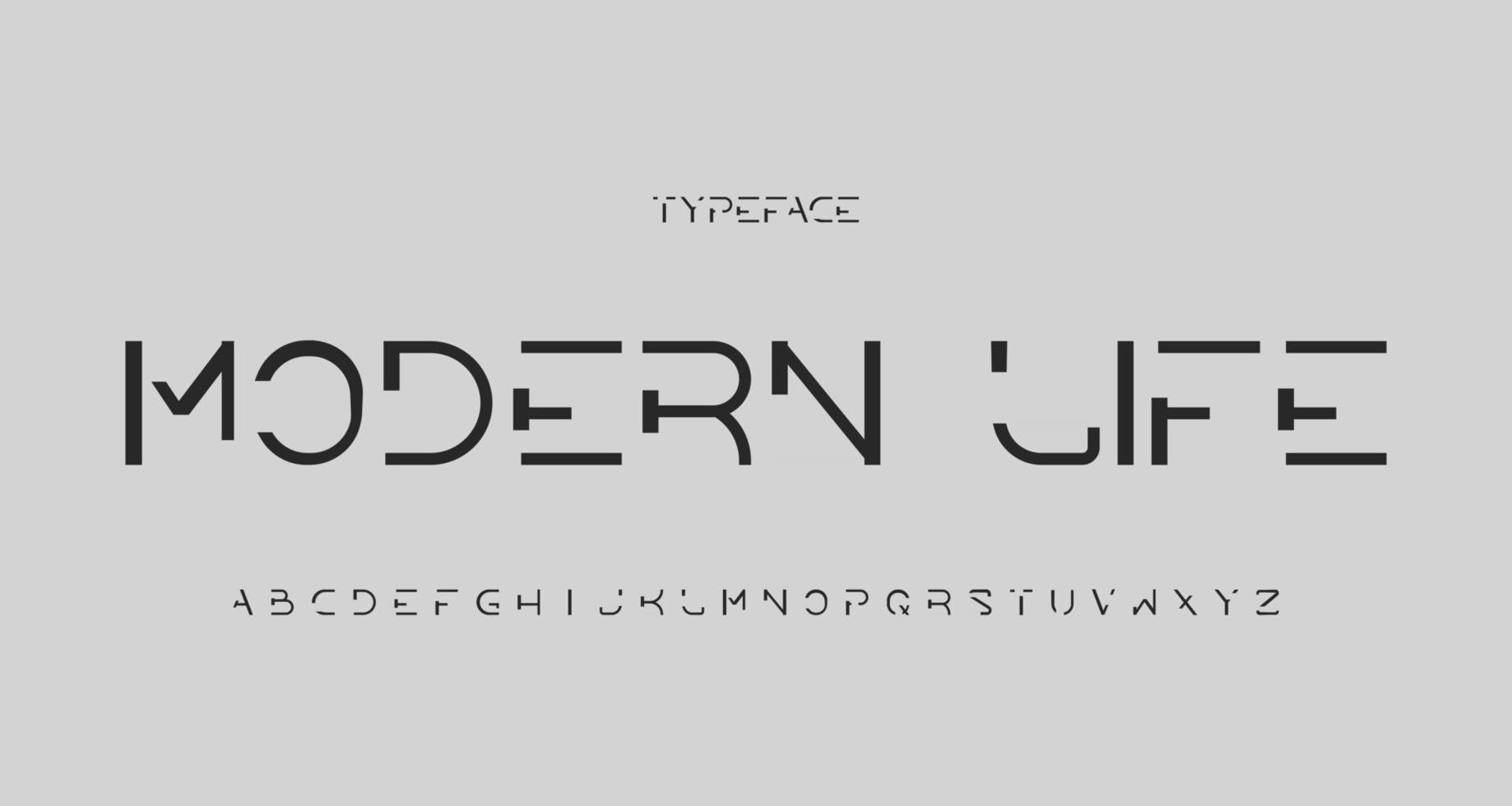 alfabeto moderno elegante sem serifa fonte vetor