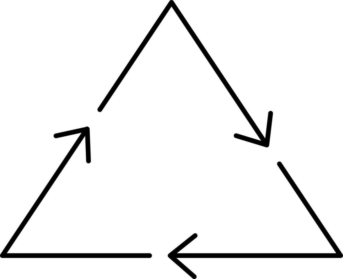 triângulo rodar seta ícone dentro Preto cor. vetor