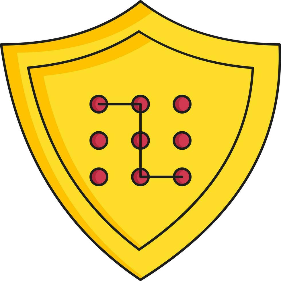 crio senha padronizar escudo para segurança ícone dentro vermelho e amarelo cor. vetor