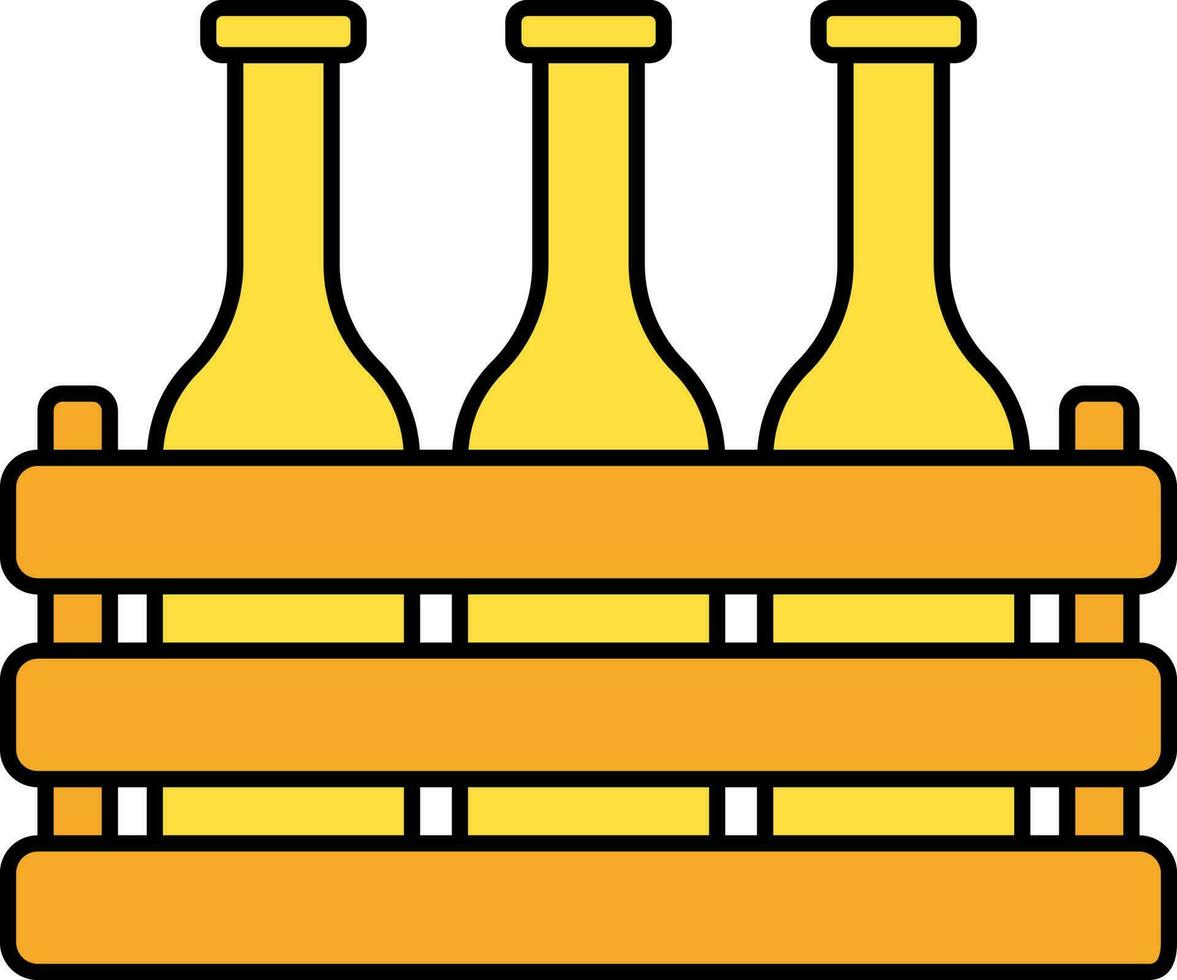 plano estilo beber engradado ícone dentro amarelo e laranja cor. vetor