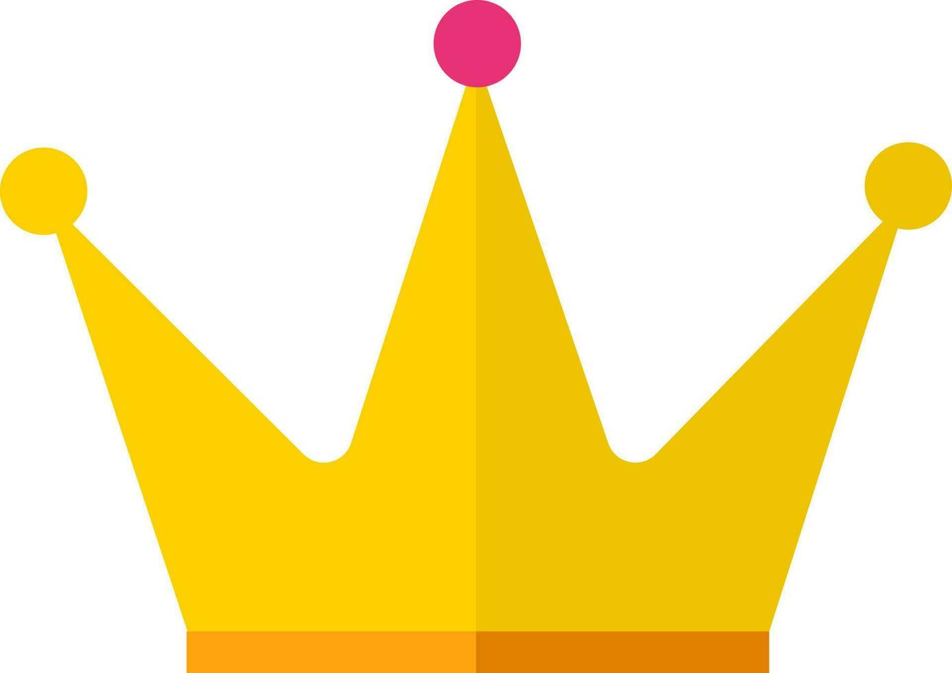 isolado amarelo coroa ícone dentro plano estilo. vetor