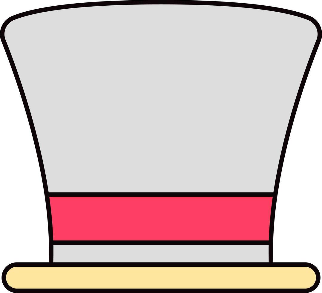 tricolor topo chapéu ícone dentro plano estilo. vetor