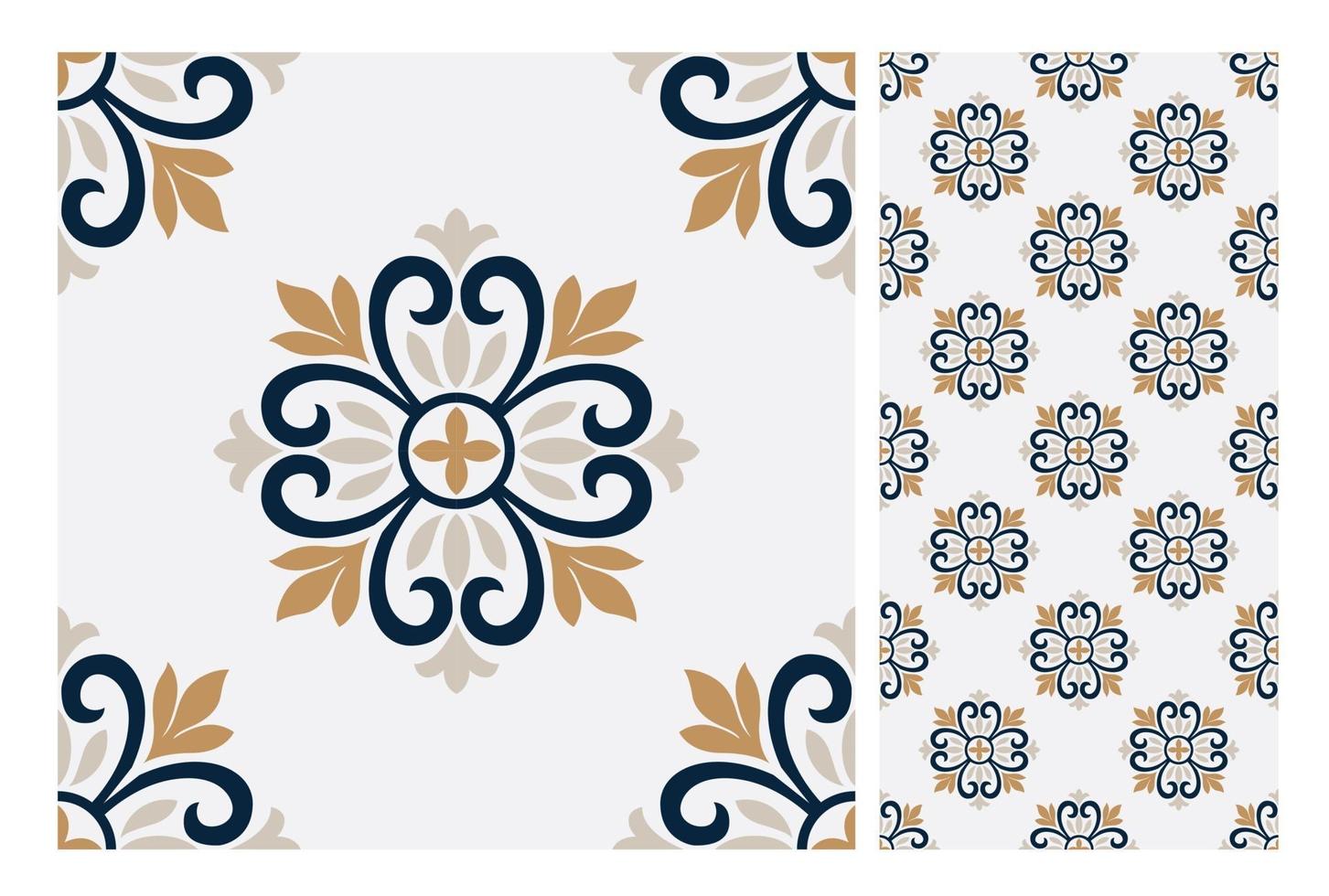 padrões de azulejos antigos design sem costura antigo vetor