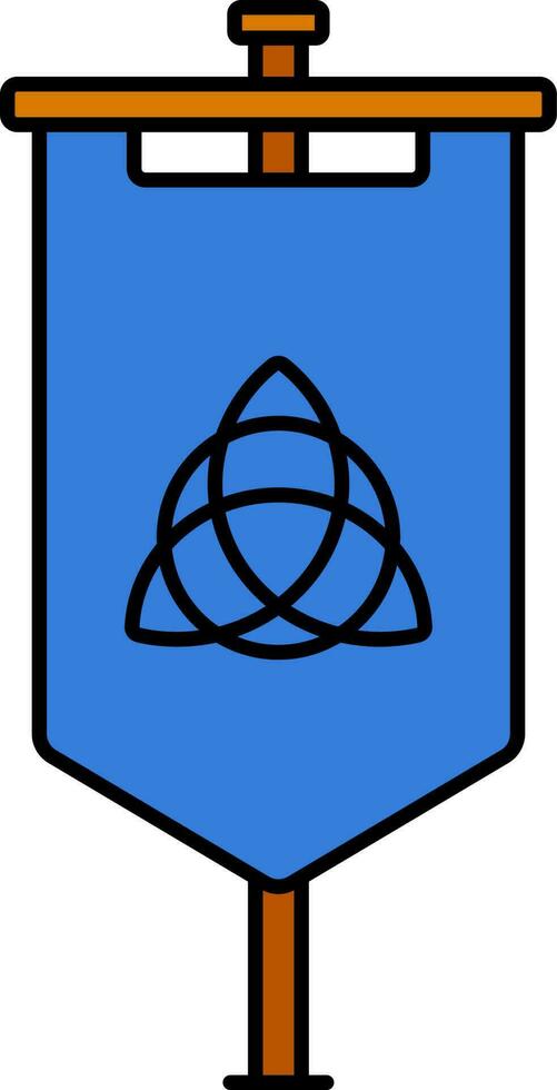 triquetra bandeira ou bandeira ícone dentro azul e Castanho cor. vetor