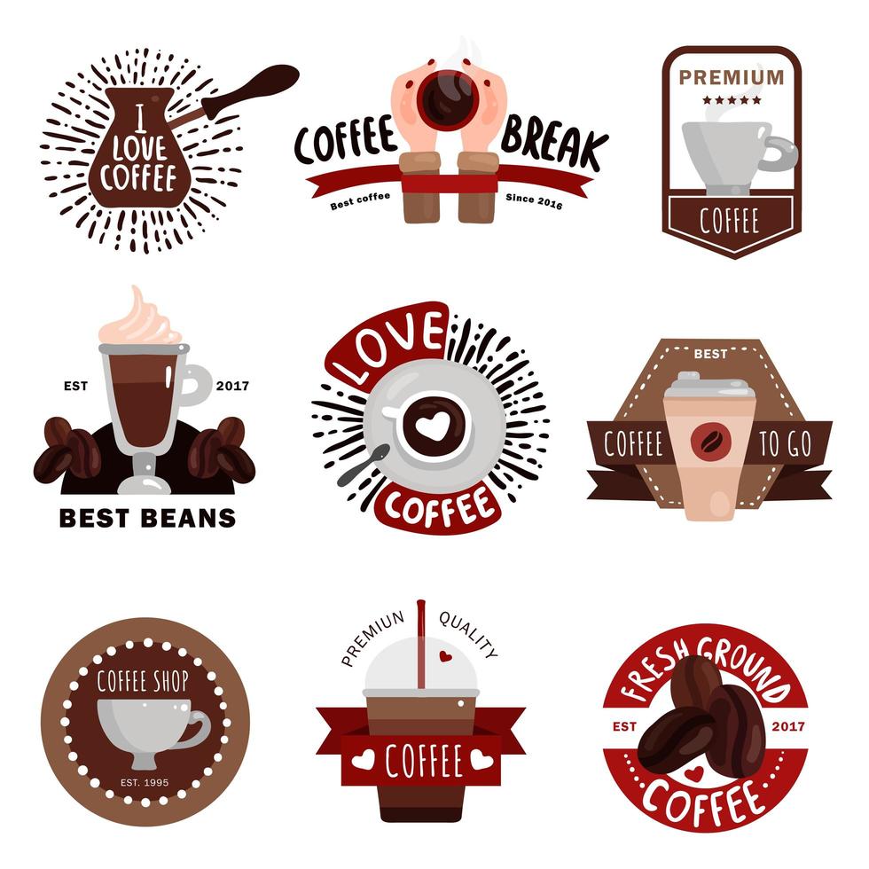 ilustração vetorial de emblemas de produção de café vetor