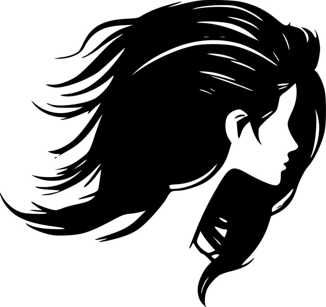 cabelo - minimalista e plano logotipo - vetor ilustração