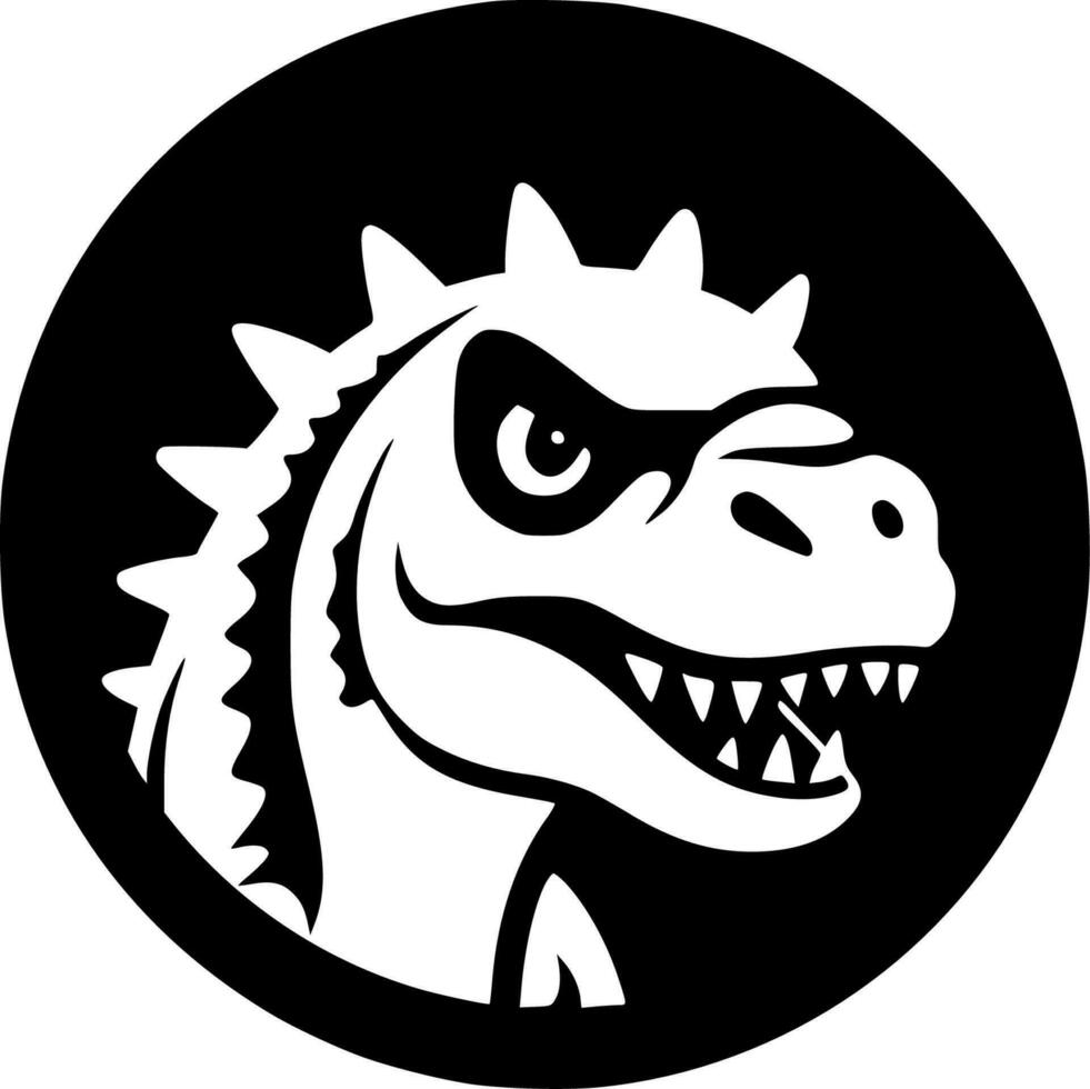 dinossauro - Preto e branco isolado ícone - vetor ilustração