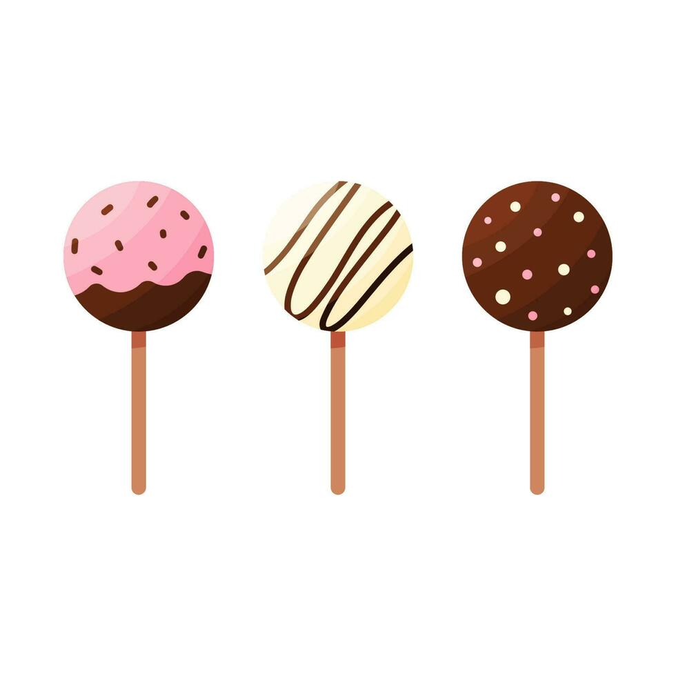 bolo pops chocolate dia frio gelo creme vetor