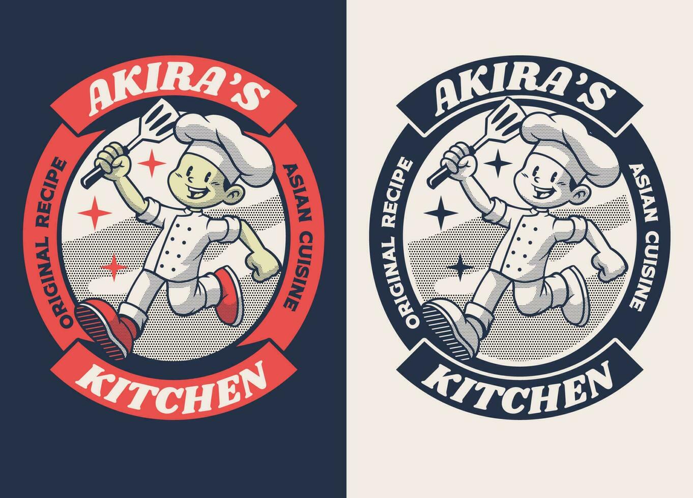 retro desenho animado personagem do chefe de cozinha mascote logotipo vetor