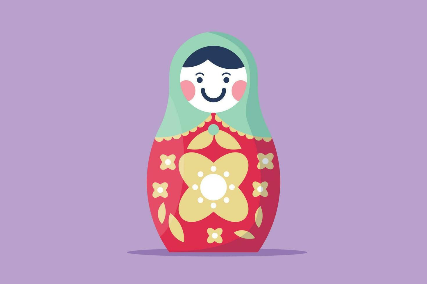 desenho animado plano estilo desenhando do estilizado fofa matryoshka russo aninhamento bonecas logotipo, ícone, símbolo. lembrança a partir de Rússia. tradicional russo matryoshka bonecas lembrança. gráfico Projeto vetor ilustração