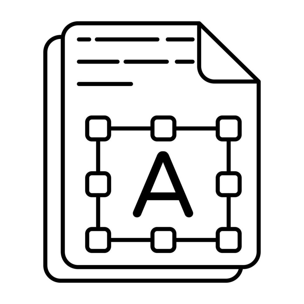 uma criativo Projeto ícone do Arquivo formatar, linear estilo vetor