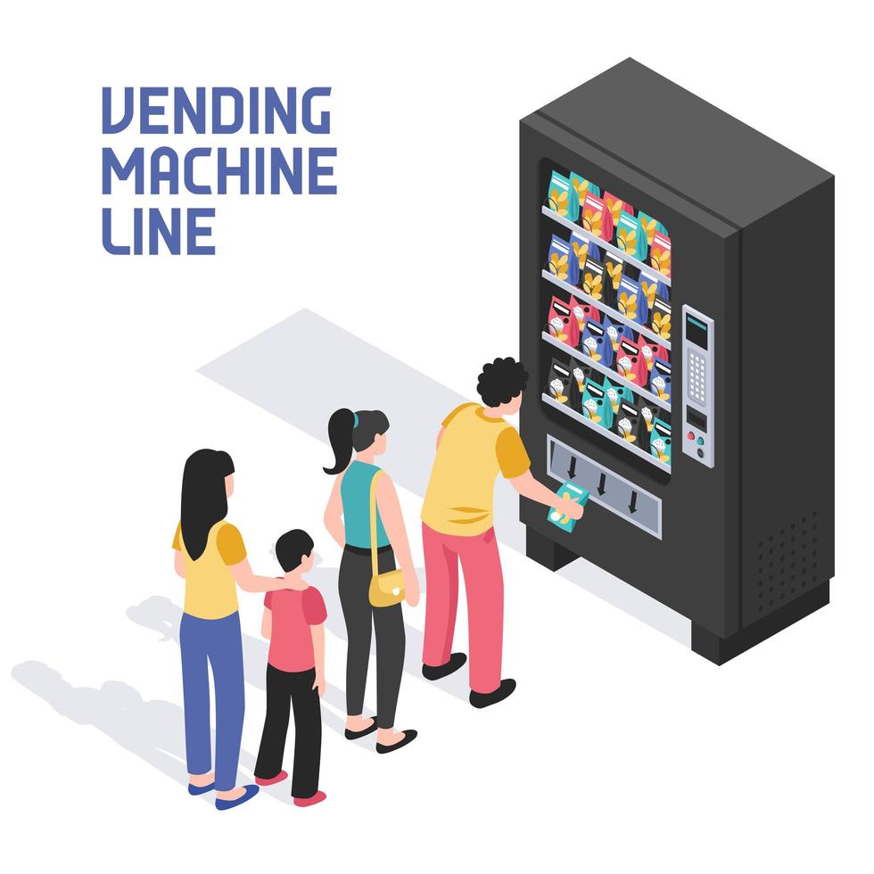 ilustração vetorial isométrica de máquina de venda automática vetor