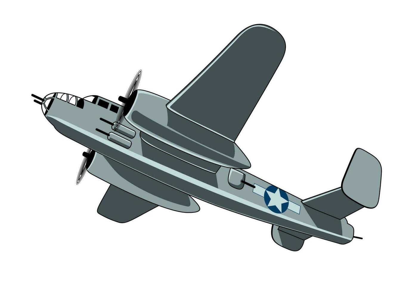 bombardeiro b-25 mitchell 1940. ww ii aeronaves. vintage avião. vetor clipart isolado em branco.