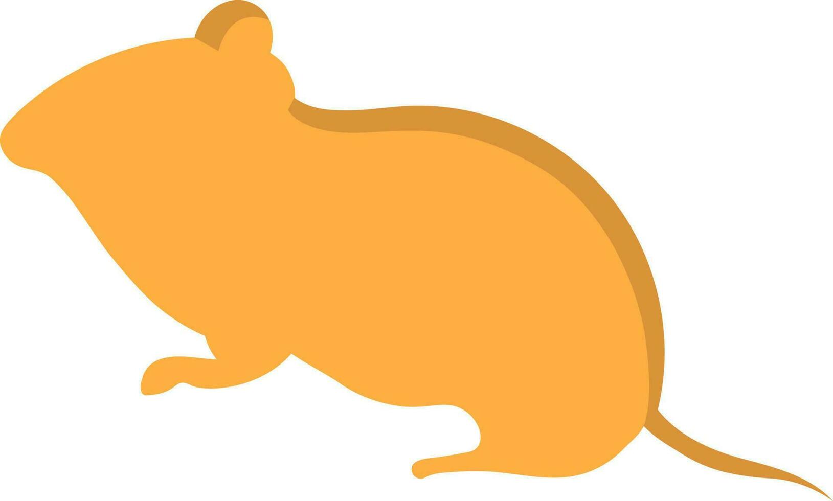 silhueta desenho animado rato personagem ícone dentro amarelo cor. vetor