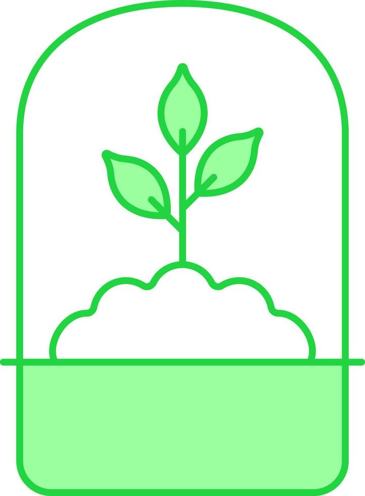 verde e branco vidro cobertura plantar vaso plano ícone. vetor