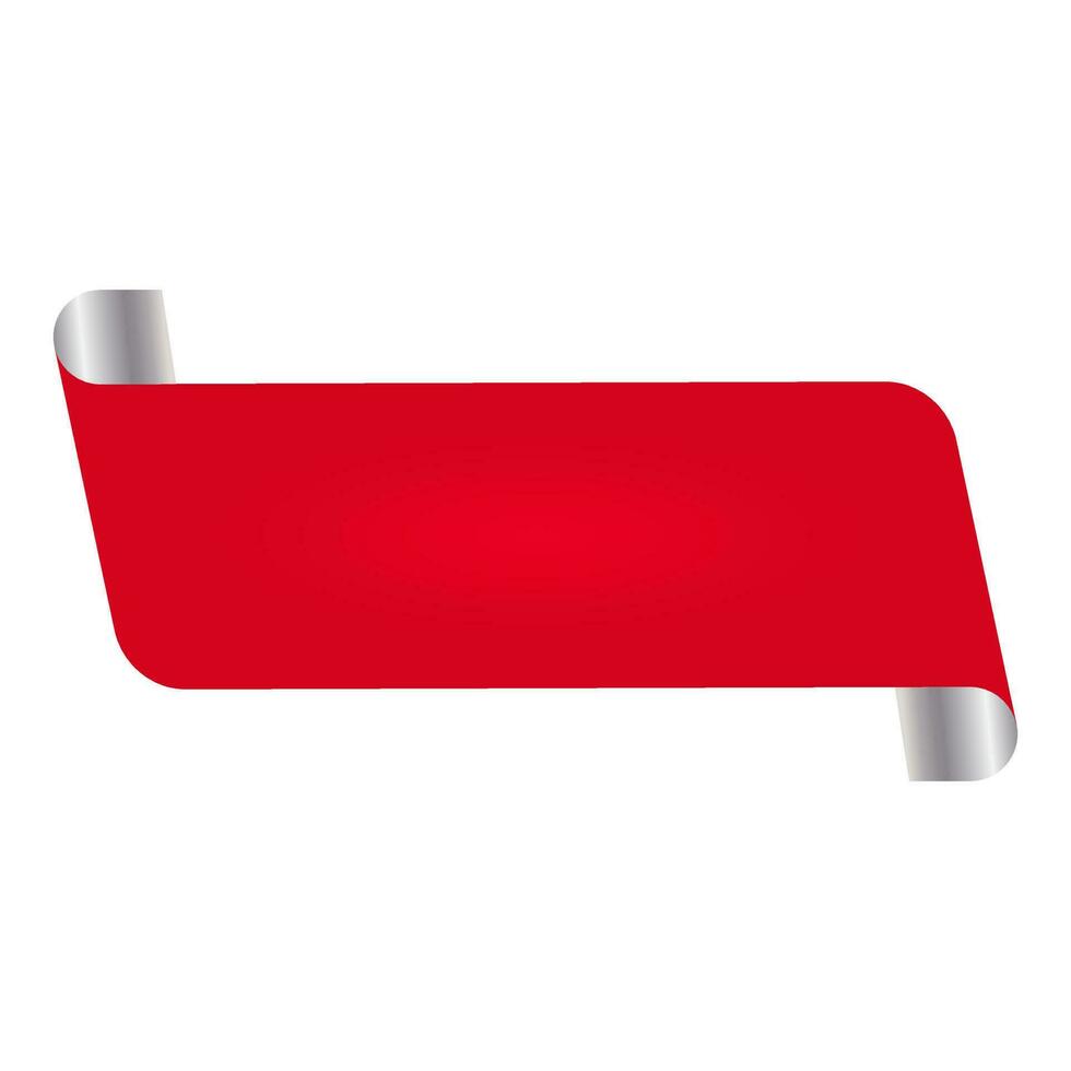 esvaziar ondulação papel tag ou bandeira dentro vermelho e prata cor. vetor