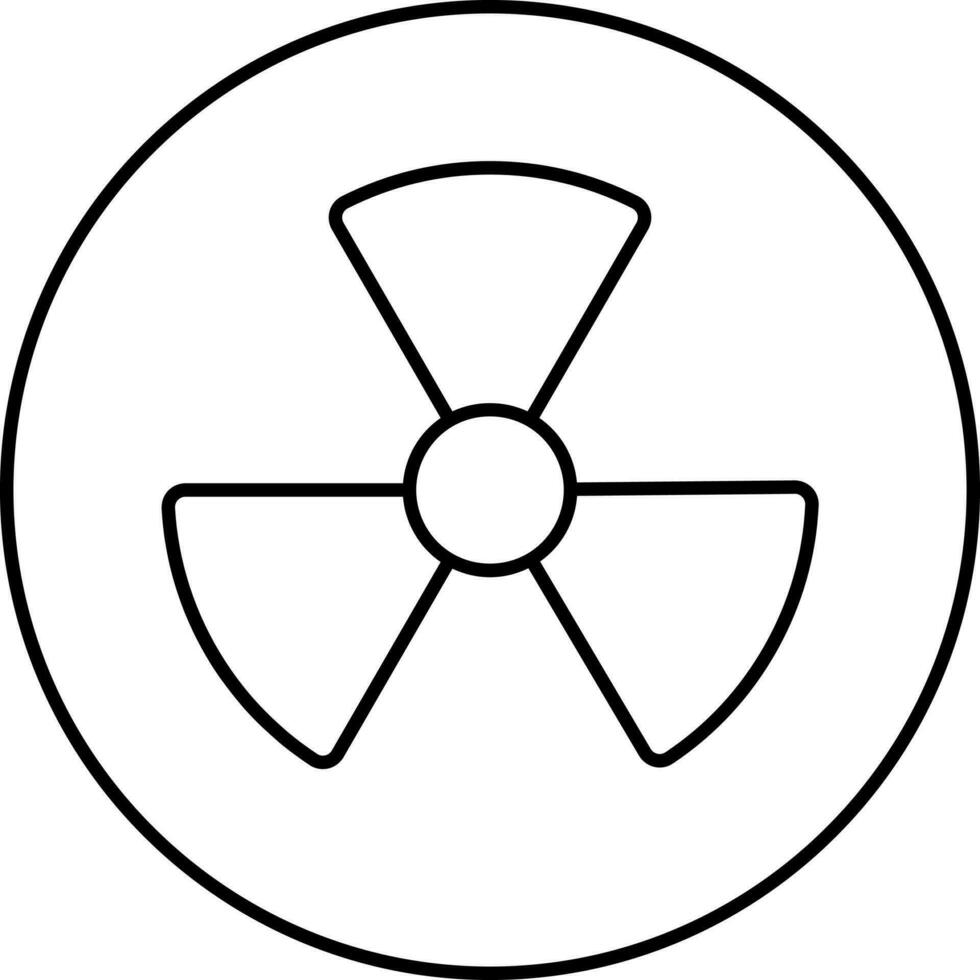 isolado nuclear círculo ícone dentro Preto contorno. vetor