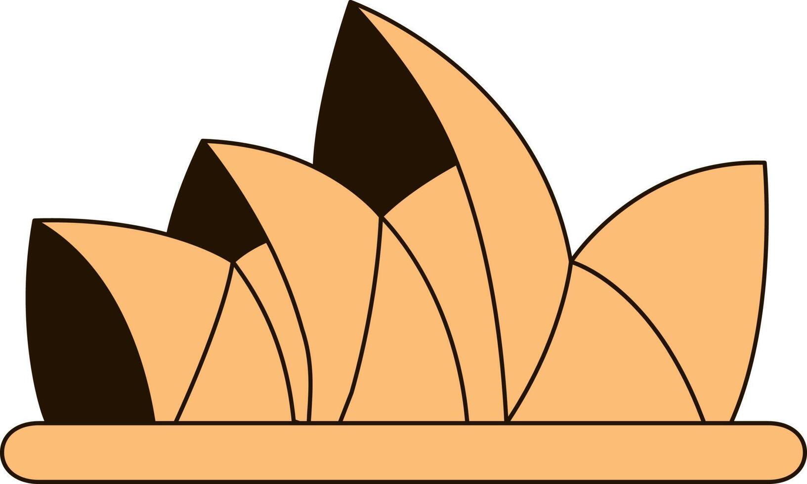 laranja e Castanho Sydney ópera casa plano ícone. vetor