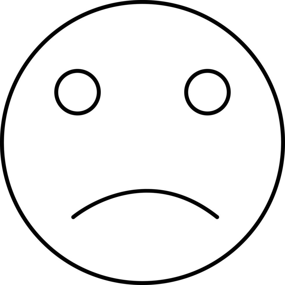 triste emoji desenho animado face linear ícone. vetor