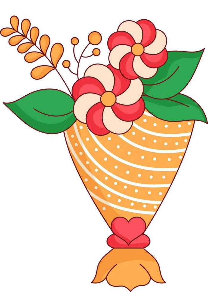 isolado colorida flor ramalhete ícone dentro plano estilo. vetor