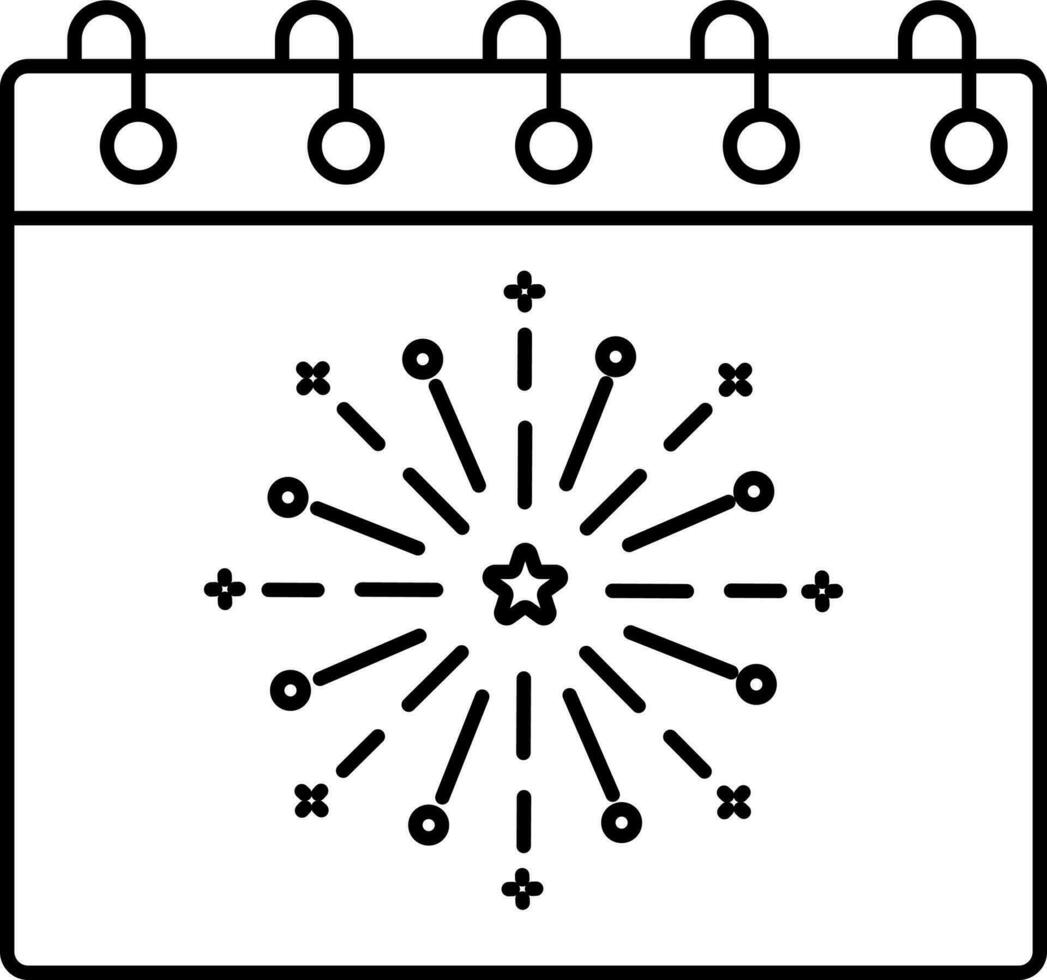 Preto esboço ilustração do fogo de artifício Estrela ícone. vetor