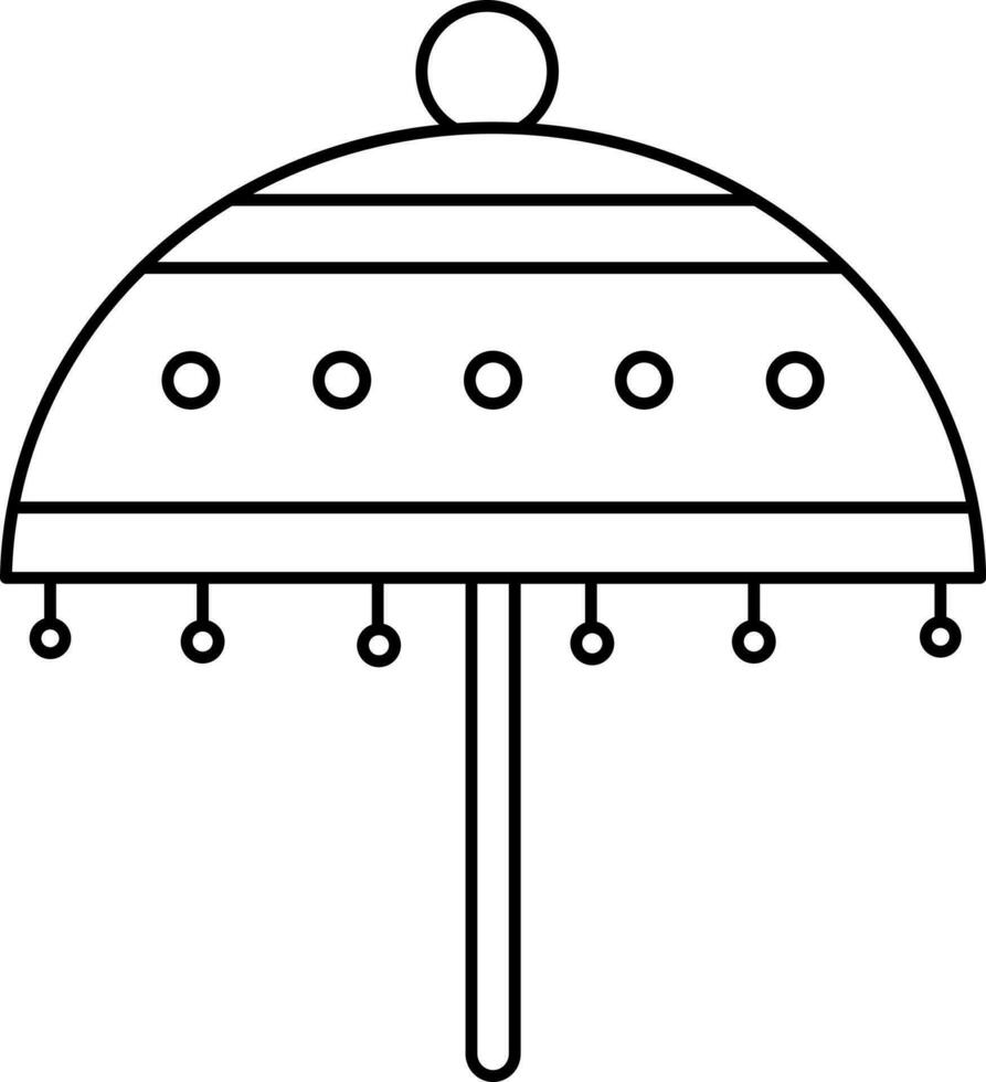 isolado tradicional guarda-chuva ícone dentro Preto contorno. vetor