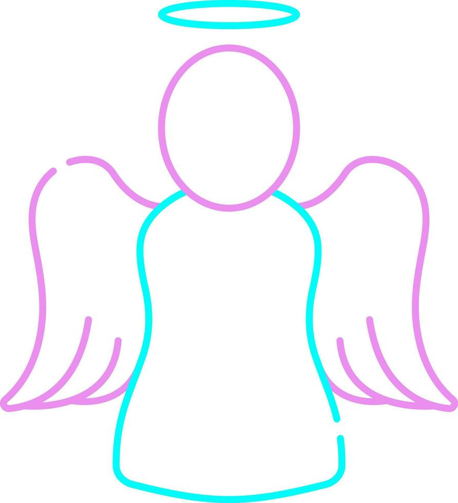 Rosa e turquesa esboço ilustração do anjo ícone. vetor