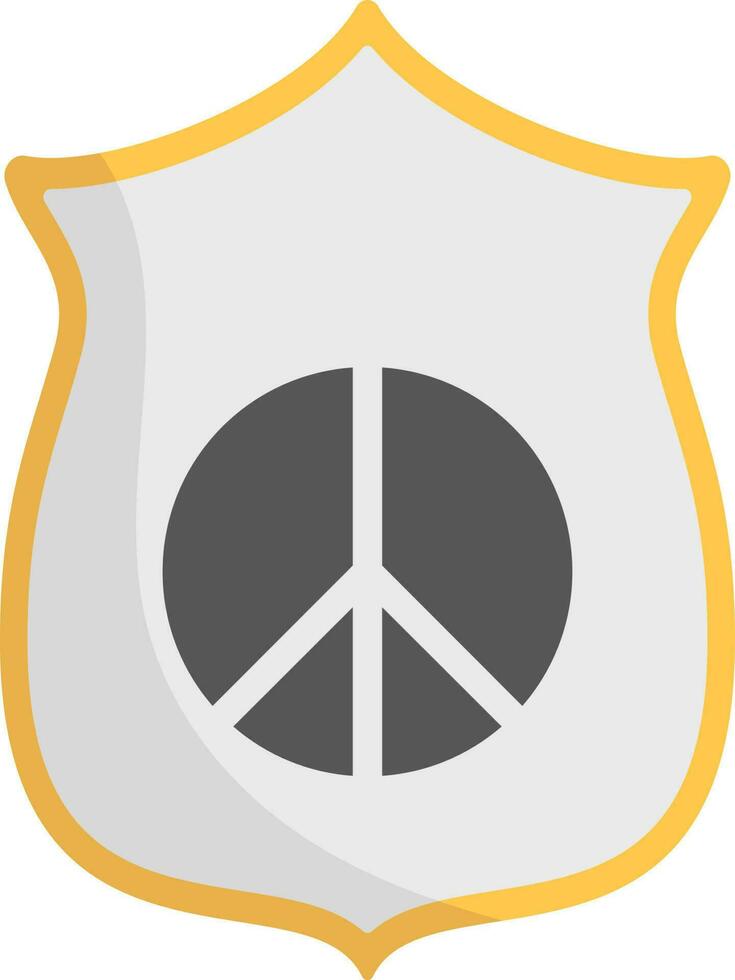 Paz símbolo escudo cinzento e laranja ícone dentro plano Projeto. vetor