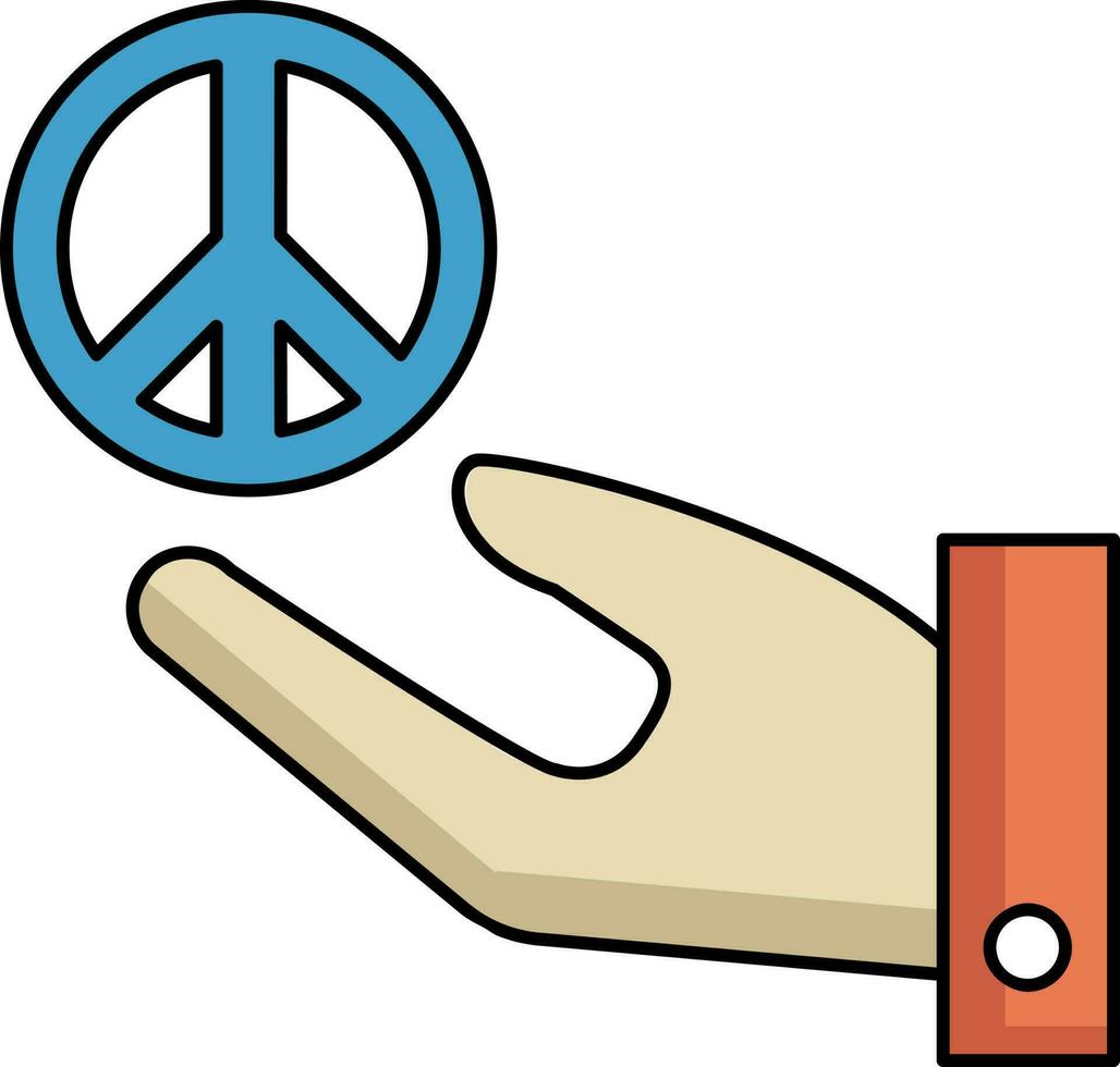 Paz proteção ícone dentro plano estilo. vetor