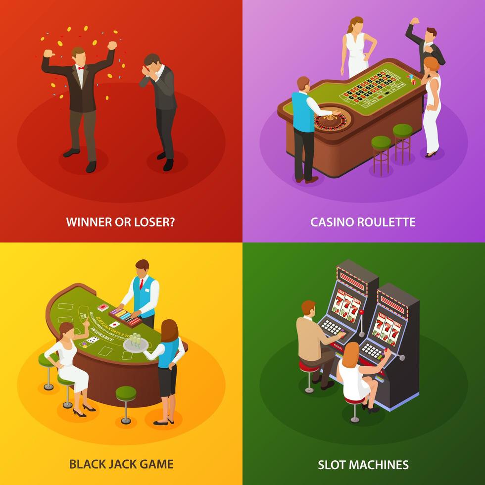 ilustração em vetor casino isométrica conceito