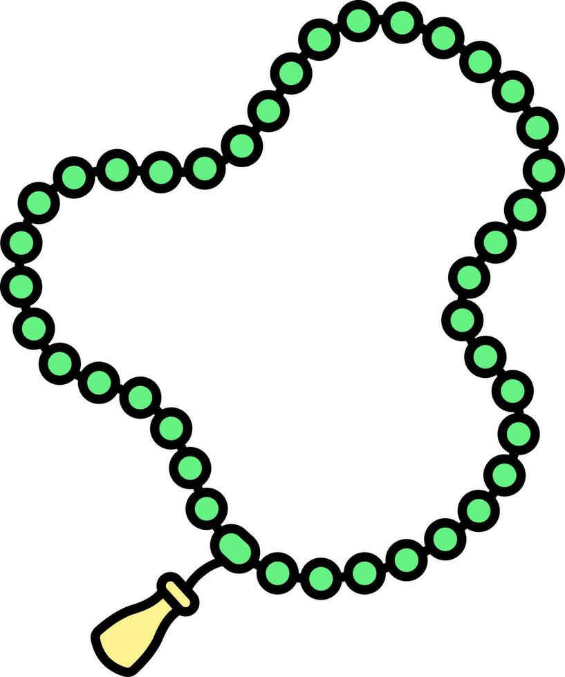 verde tasbih plano ícone em branco fundo. vetor