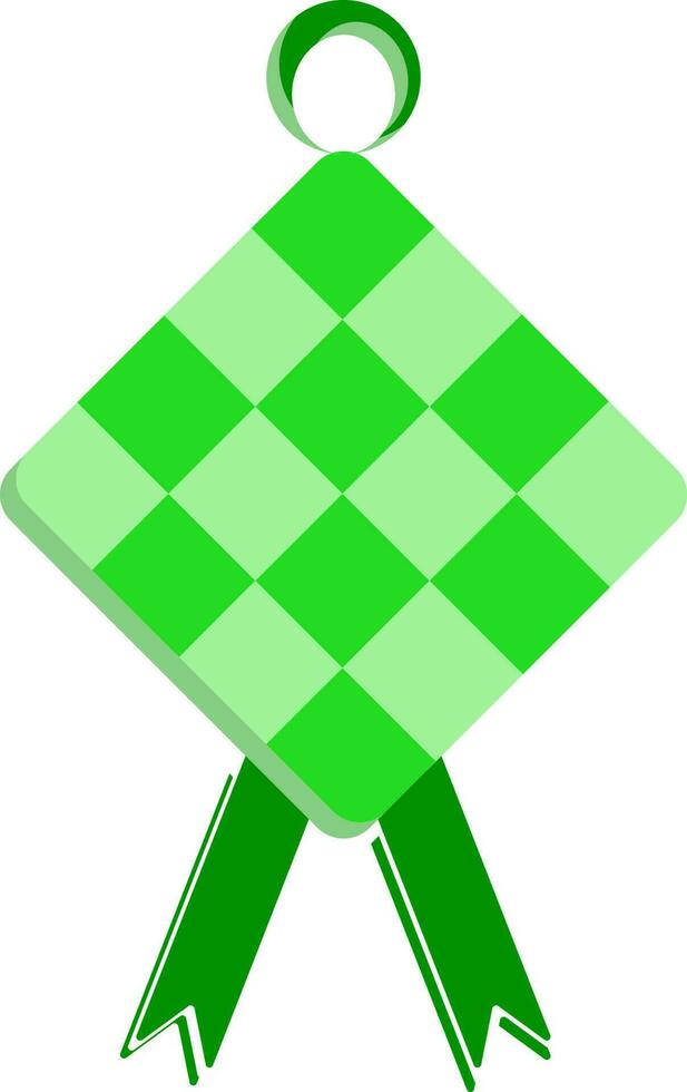 verde ketupat aguentar ícone dentro plano estilo. vetor