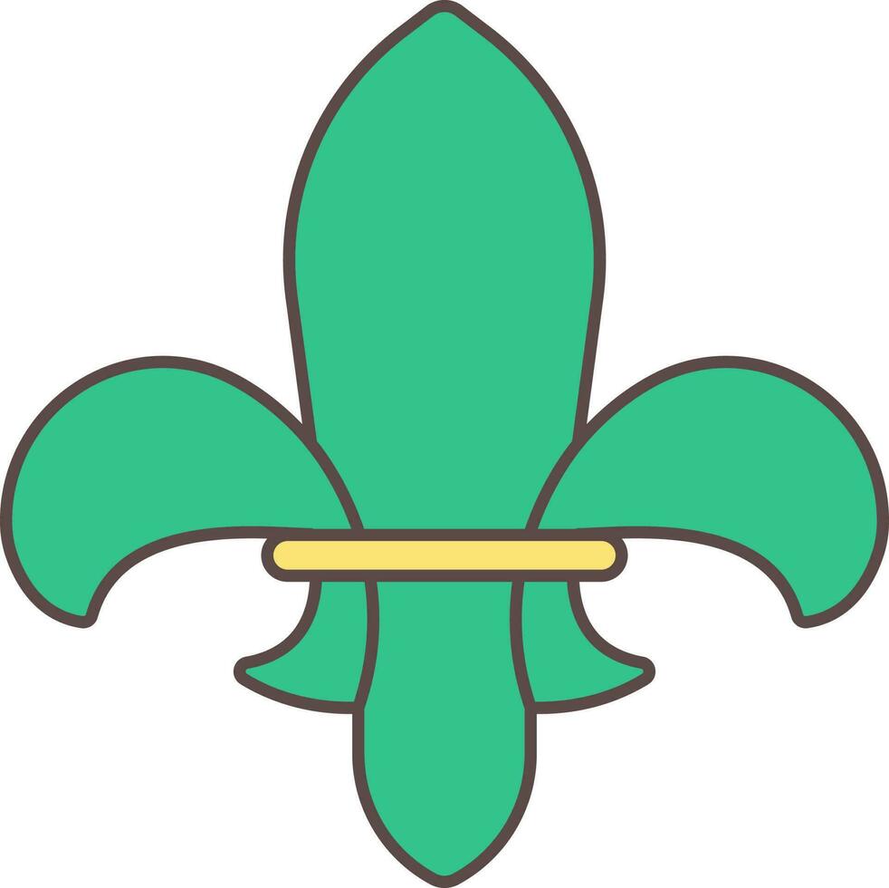 fleur de lis ícone ou símbolo dentro verde cor. vetor