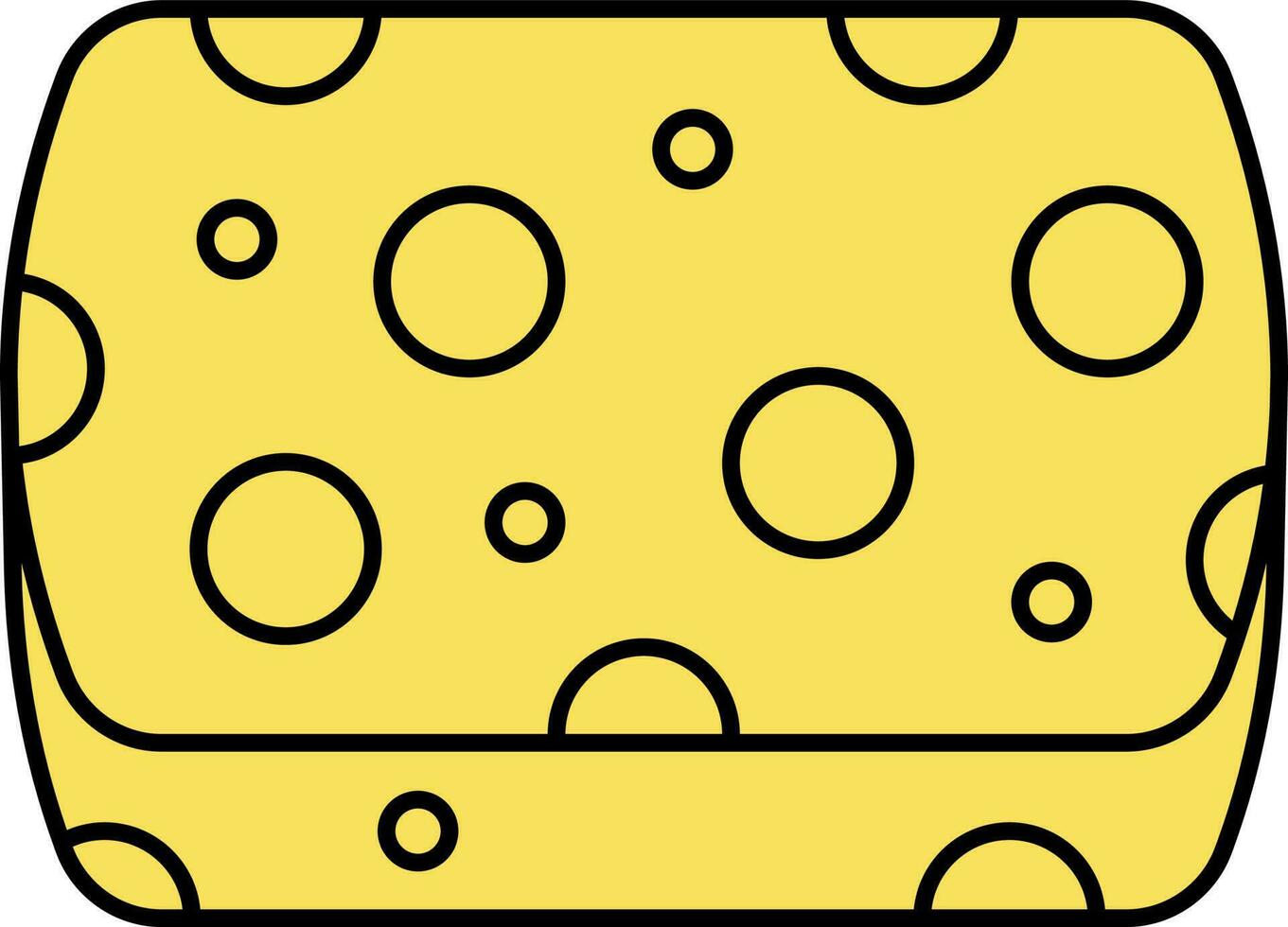 amarelo esponja plano ícone ou símbolo. vetor